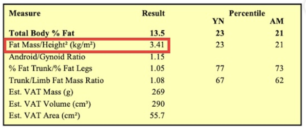 fat mass index on dexa scan